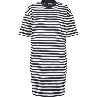 URBAN CLASSICS Shirtkleid Gestreift Schwarz/Weiß S