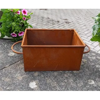 Generisch NEU !! Schublade Pflanztopf 31 cm breit aus Metall in Edelrost Rost Garten Pflanzgefäß Blumentopf Landhaus Shabby chic Vintage Pflanzgefäß