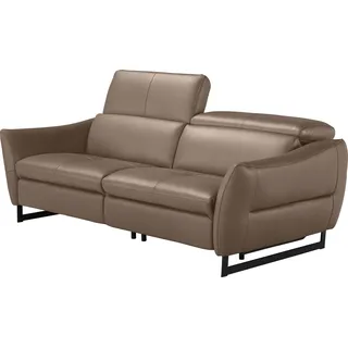 2,5-Sitzer EGOITALIANO "Dafne, elegantes Designsofa mit hohem Sitzkomfort", weiß (paper), B:208cm H:97cm T:108cm, Leder »BULL« (echtes Rindsleder). Geschliffenes, pigmentiertes und behandeltes Rindsleder mit einer Dicke von 1, 3-1, 5 mm. Dieses Leder zeigt eine ziemlich weiche Hand mit einem halb undurchsichtigen Aussehen. Es handelt sich um ein geschütztes Leder. Eine leichte Deckschicht schützt sie vor Flecken, ohne ihre ursprünglichen Eigenschaften zu verändern. Die geschützten Leder kombinieren die