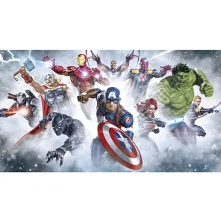 KOMAR Vlies Fototapete Marvel Avengers Strike Bunt