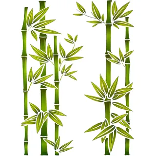 alles-meine.de GmbH Wandsticker Motivwahl Erwachsene & Kinder - 2 TLG. Set - Bambus Strauch/Baum - selbstklebend + wiederverwendbar - Wandtattoo - Aufkleber Wandaufkleber -..