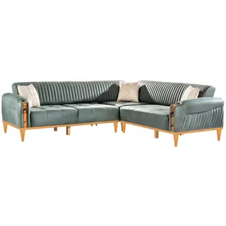 aea Eckcouch Polyester 3-Sitzer Grau