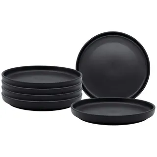 Spetebo Speiseteller 27 cm schwarz 6er Set