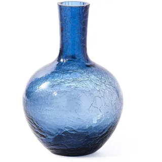 Pols Potten - Crackled Glass Ball Body Vase S, dunkelblau