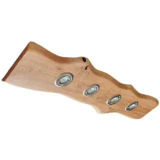 FRIESENLICHT LIKSA Deckenlampe Holz Hängelampe mit Baumkante geölt rustikal Led Vintage Set Leuchte Wildeiche Massiv GU10 Dimmbar ohne Dimmer Austauschbar (100 cm/4 Spots)