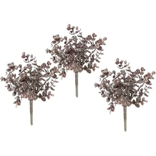 I.GE.A. Kunstpflanze I.GE.A. "Eukalyptus", rot (dunkelrot), B:14cm H:25cm L:10cm, Obermaterial: 100% Kunststoff, Kunstpflanzen, Kunstpflanze, künstlicher Eukalyptuszweig, Dekozweig, 2er Set