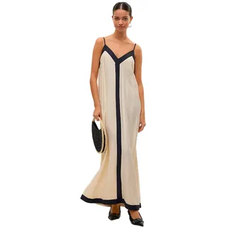 Vero Moda Frühlingskleid Beige Damen V-Ausschnitt, Größe M