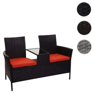 MVG Loungeset »MVG-E24«, Stahl/Glas/Kunststoff, 2-Sitzer, BxHxT: 132 x 84 x 55 cm - schwarz