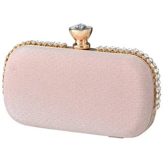 CORIOS Abendtasche Damen Strass Clutch Tasche Shiny Diamant Handtasche Klein Tasche Elegante Handtasche Schultertasche Umhängetasche Hochzeit Abschlussball Party Brauttasche Rosa