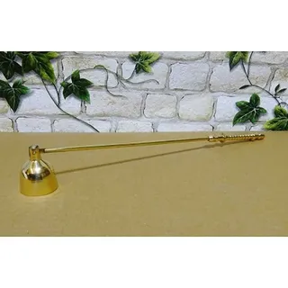 Kerzenlöscher mit beweglicher Glocke Messing ca 28,5cm Dochtlöscher Metall gold-