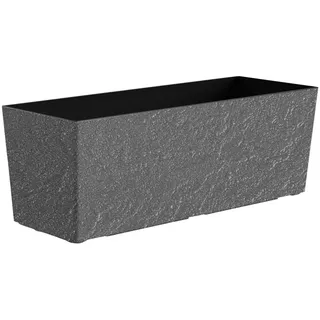 Dehner Blumenkasten Pflanzkasten Stone, Naturstein-Optik, verschiedene Größen, Kunststoff, mit integriertem Hydro-Power-Selbstbewässerungssystem grau 74,5 cm x 19 cm x 19 cm