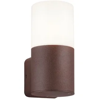 TRIO Leuchten LED Außen-Wandleuchte aus Aluminium Rostoptik, Höhe 17,5cm, LED wechselbar, Warmweiß, Wand Außenleuchte zur Fassadenbeleuchtung & Hausbeleuchtung Haustür braun