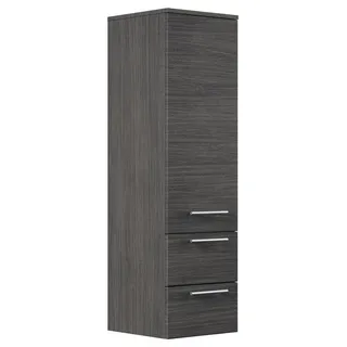 Magnolia Home Hängeschrank Hochschrank 120 cm anthrazit gemasert mit Glaseinlagen