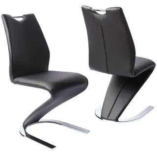 Jiexi Freischwinger Modernes Freischwinger-Set PU-Leder, Z-Form Design, 2/4/6/8er Set schwarz