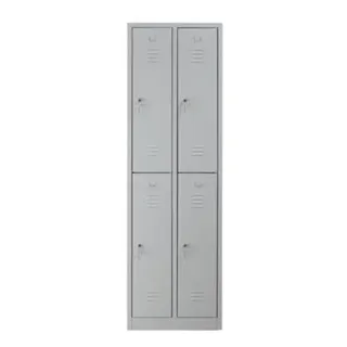 PROREGAL Garderobenspind Camel | 4-Fächer| HxBxT 195x60x50 cm | Zylinderschloss | Grau