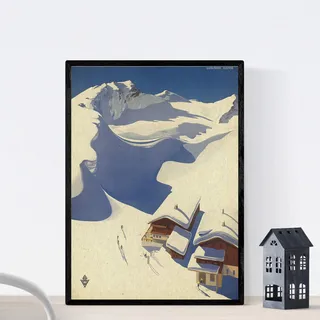 Nacnic Vintage Poster Vintage Poster Europäische Berge. Schnee in Österreich. A4-Format
