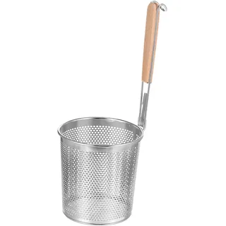 BESTonZON Edelstahl Nudelsieb Feinmaschig Küchen-Sieb Zum Abtropfen Von Ramen Udon Pasta Gemüse Und Pommes Frites Hitzebeständiger Griff Für Kochen Und Braten