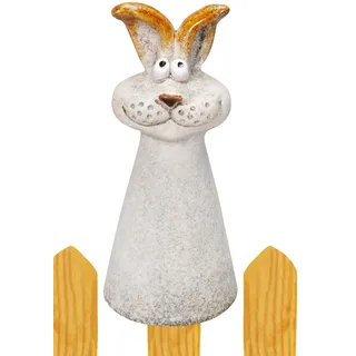 B2S BACK2SEASON Zaunfigur Hase Osterdeko Hasenpaar Polyresin Zaundeko Zaunhocker H=18 cm