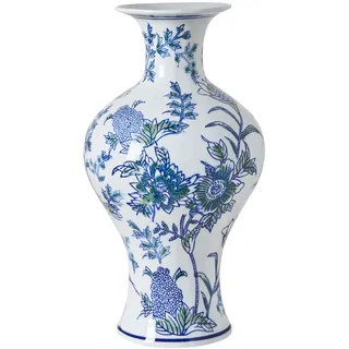 Blumenvase Berga Porzellan 36 Cm Weiß / Blau
