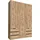 Level 150 x 216 x 58 cm Plankeneiche Nachbildung mit Schubladen