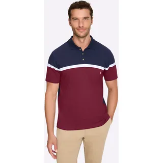 Kurzarmshirt CATAMARAN "Kurzarm-Poloshirt", Herren, Gr. 52/54, marine, dunkelrot, gestreift, 100% Baumwolle, gemustert, gestreift, Shirts