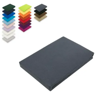 EXKLUSIV HEIMTEXTIL Spannbettlaken Jersey 120 x 200 cm Anthrazit