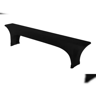 TexDeko Stretch Bierbankhussen für Bierzeltgarnitur 220cm (nur Bank) Husse für Bierbank strapazierfähig bügelfrei (Schwarz)
