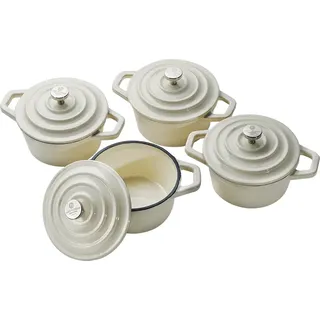 CHEF CUISINE Mini Cocotte/Salzfass 4er Set, Gusseisen, emailliert, Ø 10,5 cm