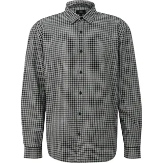 QS Karohemd Regular Fit Schwarz/Weiß S