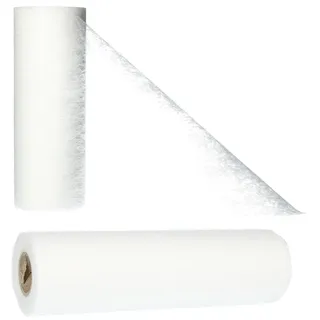 AmaCasa Vlies Tischläufer Flower Hochzeit Kommunion 23 cm x 25 m Rolle Weiß Einfarbig
