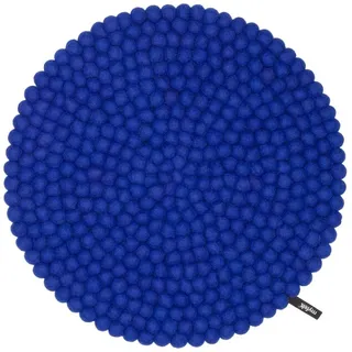 myfelt Stuhlkissen Filzkugel Sitzauflage ⌀ 36 cm, beidseitig verwendbar, 100 % Schurwolle blau