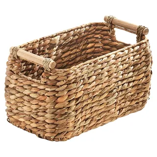 Kobolo Aufbewahrungskorb Regalkorb Korb aus Wasserhyazinthe - 37x22x21 cm braun