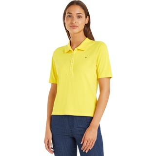Tommy Hilfiger Damen Poloshirt Kurzarm Regular Fit, Gelb (Vivid Yellow), L