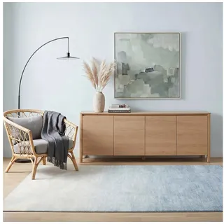IDIMEX Teppich OMBRE, Wohnzimmerteppich 200x300cm Kurzflor, waschbar mit Ombre-Design blau blau 200 cm x 300 cm