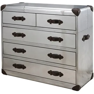 JVmoebel Schubkastenkommode Retro Anrichte im Aviator-Stil aus Aluminium in Silber (1 St), Made in Europa silberfarben