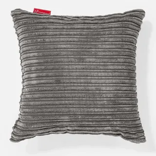 Lounge Pug Kissen 47 x 47cm Cord Schiefergrau Zierkissen Sofakissen Dekokissen