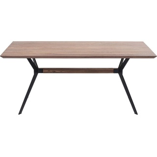Kare Design Tisch Downtown, Braun, Esstisch, Walnuss Massivholz Tisch, Stahl Beine, teilweise Handarbeit, rechteckig, 220x100 cm (L/B)