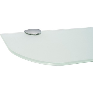 ib style Wandregal Glasregal 6mm satiniert 90 x 15 cm + Clip ROMY Verchromt, Glasboden aus ESG-Sicherheitsglas - Wandregal silberfarben