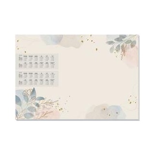 sigel Papier-Schreibunterlage "Pastel Garden", 595 x 410 mm 30 Blatt, 80 g/qm, geleimt, mit 2-Jahres-Kalendarium, - 1 Stück (HO304)