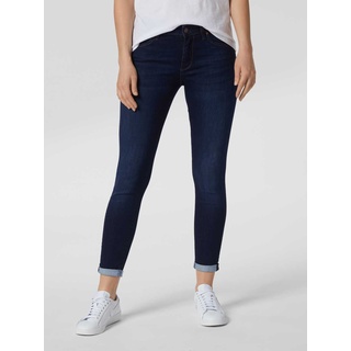 Cropped Super Skinny Fit Jeans mit Stretch-Anteil Modell 'Lexy', Dunkelblau, 25