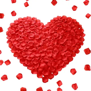 1500 Stück Rosenblätter, Valentinstag Romantische Deko Rosenblüten, Rosenblätter für Schlafzimmer, Künstliche Rosenblüten Rot, für Romantische Szenen, Hochzeit, Jahrestag, Geburtstag, Dekoration