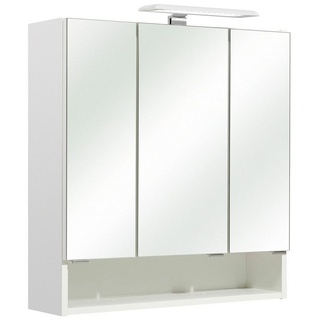 PELIPAL Spiegelschrank GERD, Weiß Hochglanz, 2-türig, Badmöbel, mit LED-Aufsatzleuchte, BxHxT 65 x 70 x 20 cm weiß