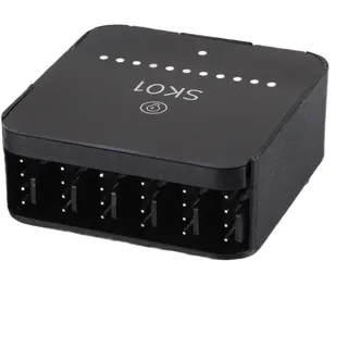 12 V DC für PWM-Lüfter-Controller-Hub mit 4-poliger Lüfterteilung, manueller Einstellung von 0 bis 100 Prozent und LED-Spannungsüberwachung (Typ-C + DC)
