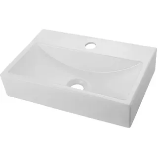 Camargue Waschbecken Fuerteventura  (B x L: 44,8 x 29,8 cm, Ohne Spezialglasur, Hahnloch: Mitte, Ohne Überlauf, Weiß)