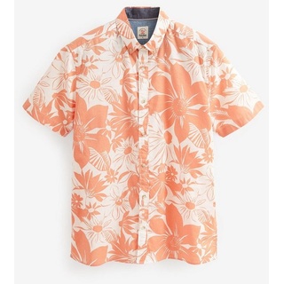 Next Kurzarmhemd Kurzärmeliges Hawai-Hemd (1-tlg) orange M (Normallänge)
