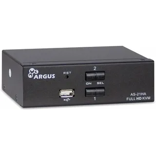 Inter-Tech AS-21HA HDMI Tastatur/Video/Maus (KVM)-Switch Schwarz