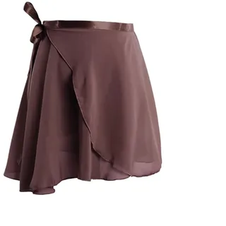 Ayztantine Ballett Tanz Chiffon Rock für Frauen Damen Ballettröcke Chiffon-Schnürröcke Tanzröcke Trikots for Erwachsene Rock Ballettübungen Tanzen Miniröcke Tutu(Brown,Height 160cm-175cm)
