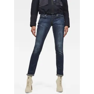 Straight-Jeans G-STAR RAW "Midge Saddle Straight" Gr. 31, Länge 32, blau (dark aged) Damen Jeans Gerade 5-Pocket-Design mit markanten Steppnähten Bestseller