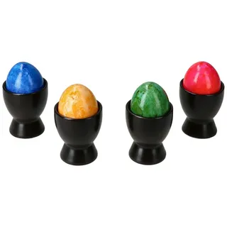 MamboCat Eierbecher 4x Nero Eierbecher schwarz Steingut Frühstück Brunch Buffet schwarz