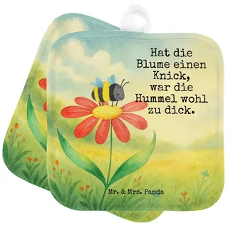 Mr. & Mrs. Panda Topflappen Hummel Blume Design, Topflappen, Weiß, Biene, Wespe, Topflappen, Lust, (Packung), Geschenk Ofenlappen Lustige Sprüche weiß